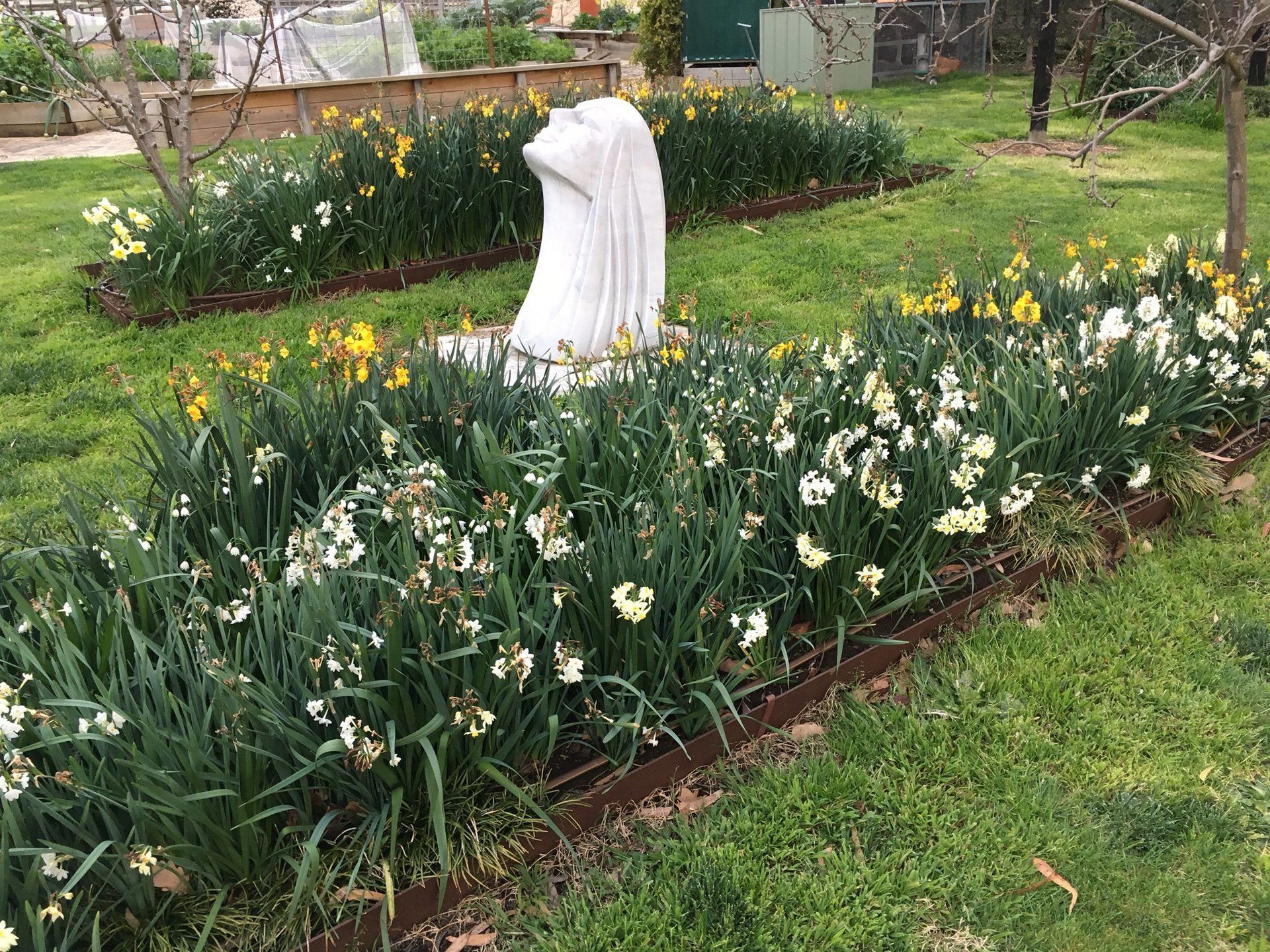 Spring garden in the two acres of grounds at Villa Capra